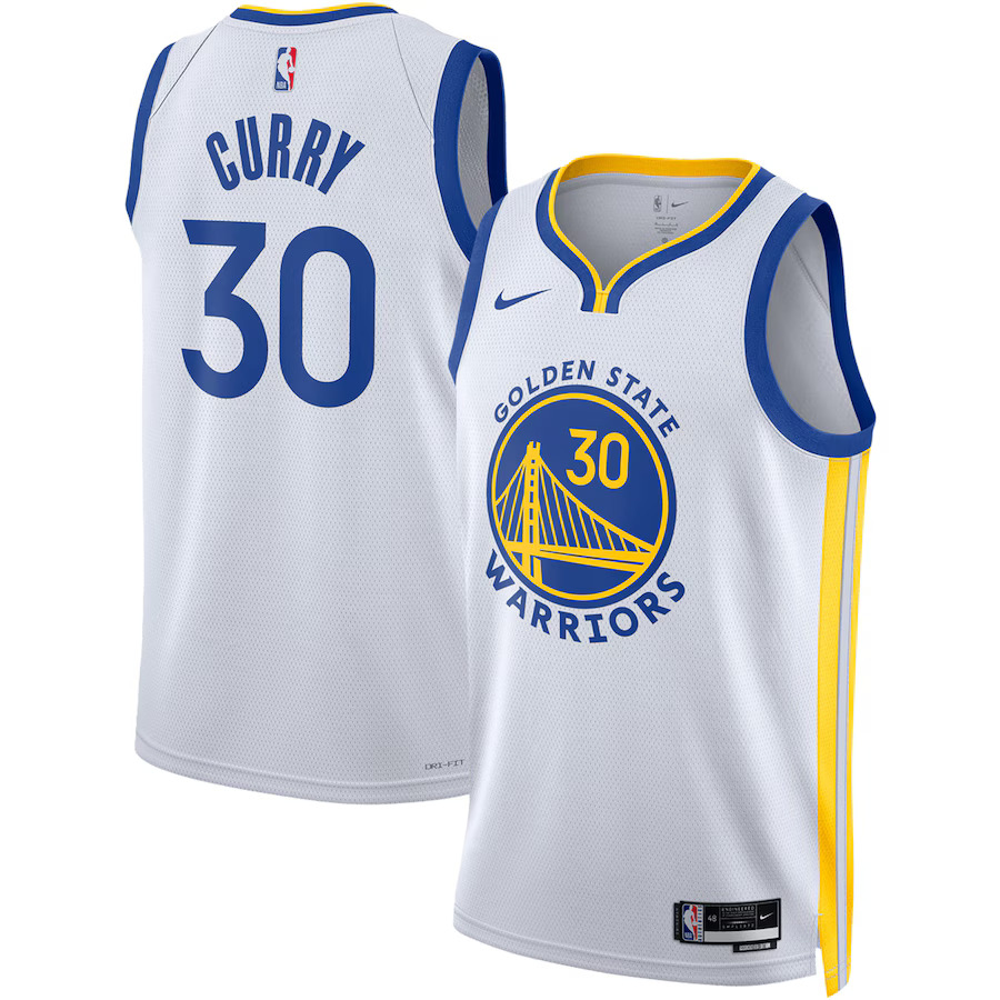 Men Golden State Warriors 30 Stephen Curry Nike White Swingman NBA Jersey